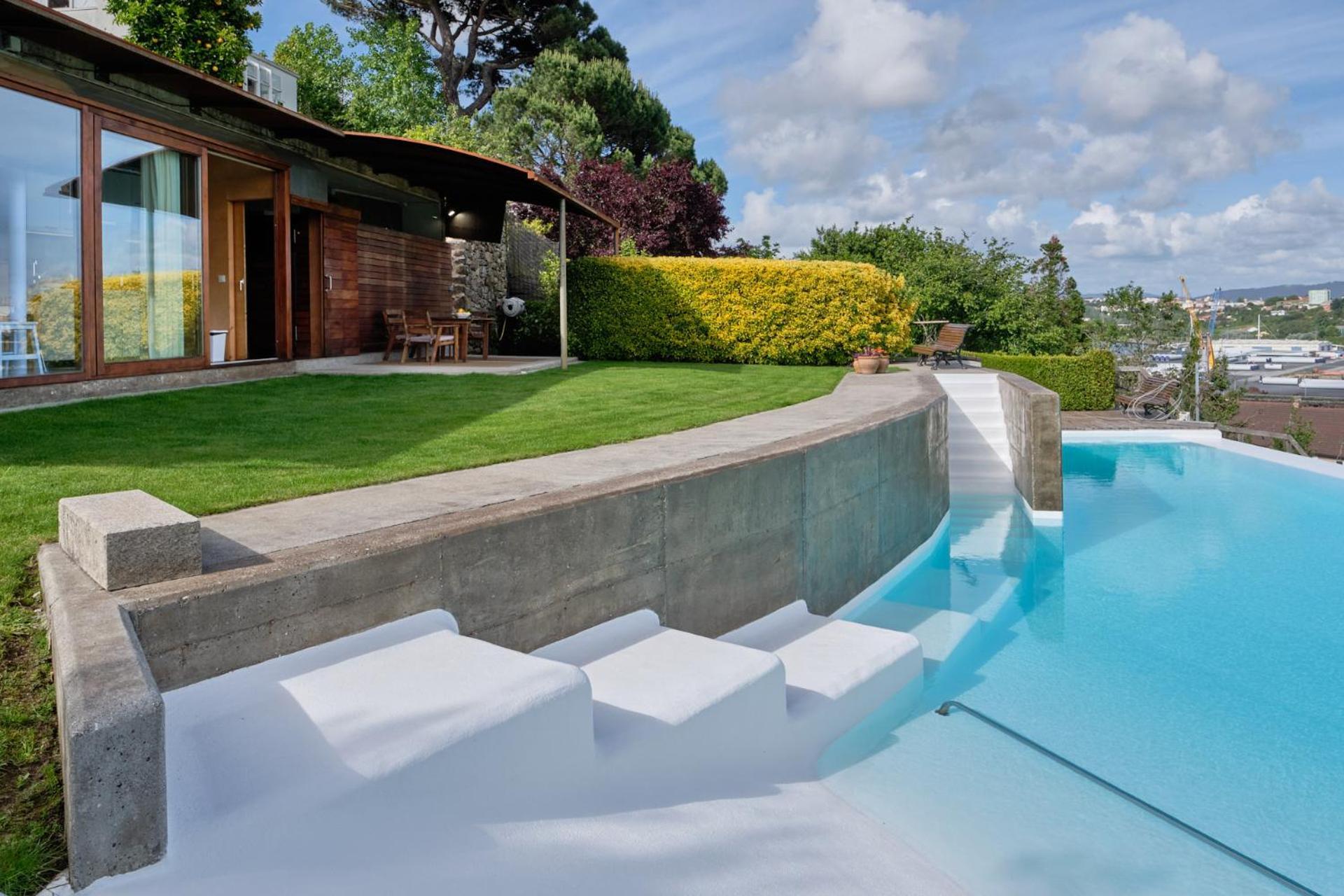Apartamento Con Piscina Y Excelentes Vistas Ferrol Exteriör bild